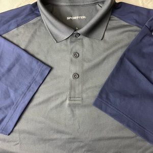 Sport tek color block mens polo